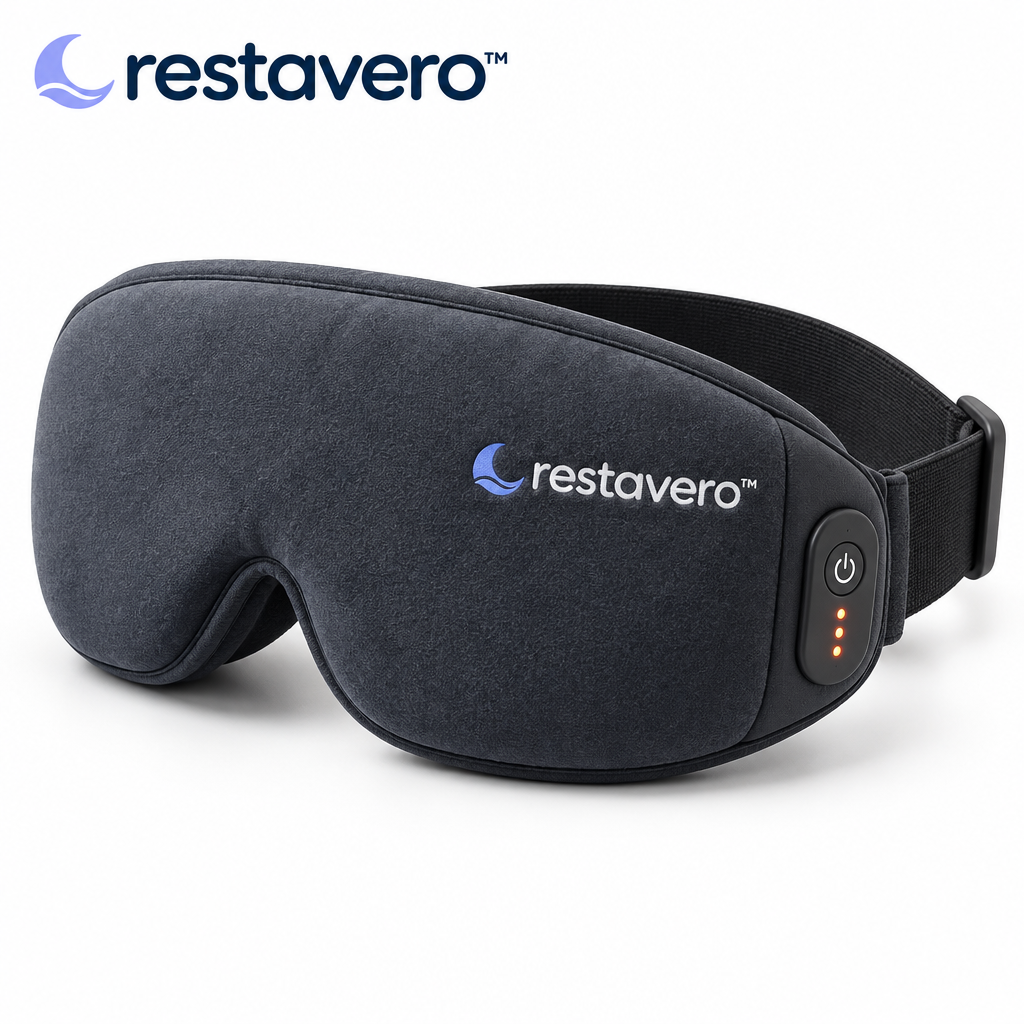 restavero™ Heated Sleep Eye Mask — White background product image